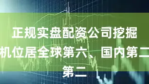 正规实盘配资公司挖掘机位居全球第六、国内第二