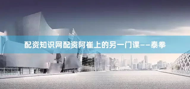 配资知识网配资阿崔上的另一门课——泰拳